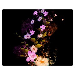 Awesome Flowers With Fire And Flame Double Sided Flano Blanket (medium)  by FantasyWorld7