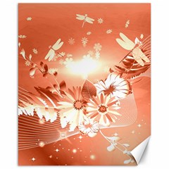 Amazing Flowers With Dragonflies Canvas 16  X 20   by FantasyWorld7