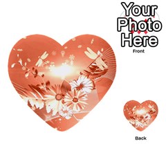 Amazing Flowers With Dragonflies Multi-purpose Cards (heart)  by FantasyWorld7