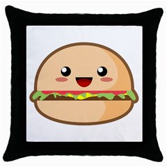 Kawaii Burger Throw Pillow Cases (black) by KawaiiKawaii