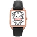 Kawaii Cow Rose Gold Watches Front