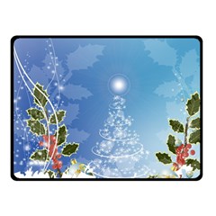 Christmas Tree Double Sided Fleece Blanket (small)  by FantasyWorld7