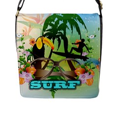 Surfing Flap Messenger Bag (l)  by FantasyWorld7