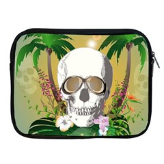 Funny Skull With Sunglasses And Palm Apple Ipad 2/3/4 Zipper Cases by FantasyWorld7