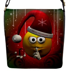 Funny Christmas Smiley Flap Messenger Bag (s) by FantasyWorld7