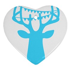 Party Deer With Bunting Heart Ornament (2 Sides) by CraftyLittleNodes