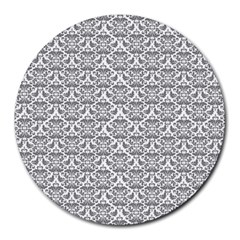 Gray Damask Round Mousepads by CraftyLittleNodes