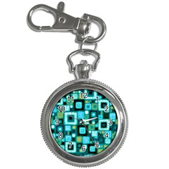 Teal Squares Key Chain Watches by KirstenStar