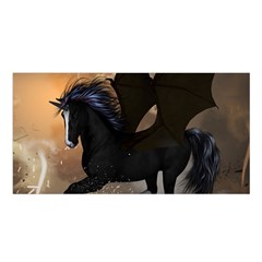 Awesome Dark Unicorn With Clouds Satin Shawl by FantasyWorld7