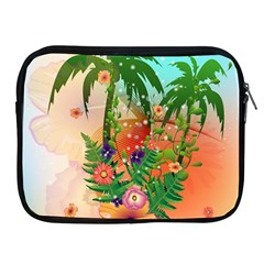 Tropical Design With Palm And Flowers Apple Ipad 2/3/4 Zipper Cases by FantasyWorld7