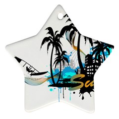 Surfing Star Ornament (two Sides)  by EnjoymentArt