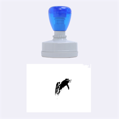 Funny Dolphin Jumping By A Heart Made Of Water Rubber Oval Stamps by FantasyWorld7