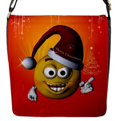 Cute Funny Christmas Smiley With Christmas Tree Flap Messenger Bag (s) by FantasyWorld7