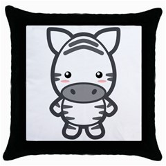 Kawaii Zebra Throw Pillow Cases (black) by KawaiiKawaii