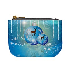 Wonderful Christmas Ball With Reindeer And Snowflakes Mini Coin Purses by FantasyWorld7