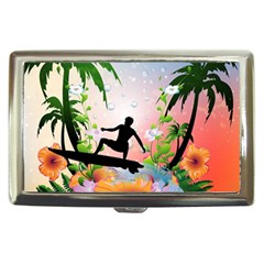 Tropical Design With Surfboarder Cigarette Money Cases by FantasyWorld7