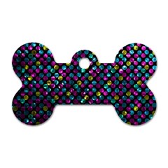 Polka Dot Sparkley Jewels 2 Dog Tag Bone (two Sides) by MedusArt