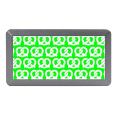 Neon Green Pretzel Illustrations Pattern Memory Card Reader (mini) by GardenOfOphir