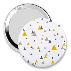 Pastel Random Triangles Modern Pattern 3  Handbag Mirrors by Dushan