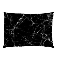 Black Marble Stone Pattern Pillow Cases by Dushan