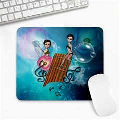 Music, Pan Flute With Fairy Large Mousepads by FantasyWorld7