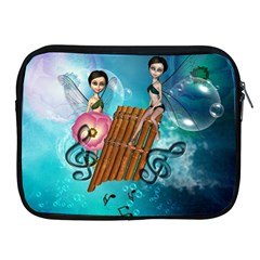 Music, Pan Flute With Fairy Apple Ipad 2/3/4 Zipper Cases by FantasyWorld7