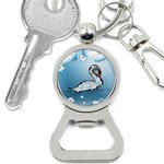 Wonderful Swan Made Of Floral Elements Bottle Opener Key Chains Front