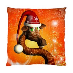 Funny Cute Christmas Giraffe With Christmas Hat Standard Cushion Cases (two Sides)  by FantasyWorld7