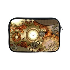 Steampunk, Wonderful Steampunk Design With Clocks And Gears In Golden Desing Apple Ipad Mini Zipper Cases by FantasyWorld7