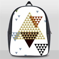 Colorful Modern Geometric Triangles Pattern School Bags(large)  by Dushan