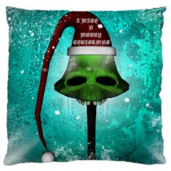 I Wish You A Merry Christmas, Funny Skull Mushrooms Large Cushion Cases (two Sides)  by FantasyWorld7