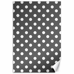 Gray Polka Dots Canvas 24  X 36  by GardenOfOphir