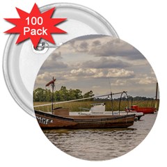 Fishing And Sailboats At Santa Lucia River In Montevideo 3  Buttons (100 Pack)  by dflcprints