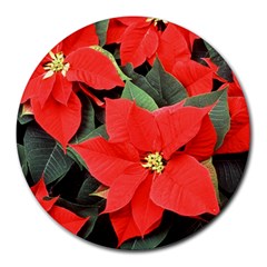 Poinsettia Round Mousepads by trendistuff