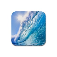 Ocean Wave 1 Rubber Square Coaster (4 Pack)  by trendistuff