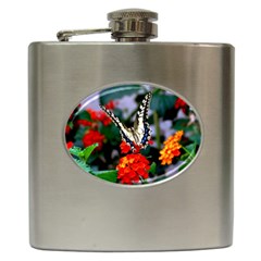 Butterfly Flowers 1 Hip Flask (6 Oz) by trendistuff