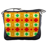 Green red yellow rhombus pattern 			Messenger Bag Front