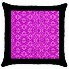 Pink Snowflakes Spinning In Winter Throw Pillow Case (black) by DianeClancy