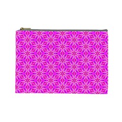 Pink Snowflakes Spinning In Winter Cosmetic Bag (large)  by DianeClancy