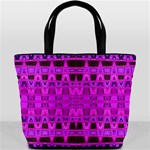 Bright Pink Black Geometric Pattern Bucket Bags Front