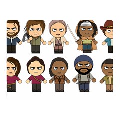 The Walking Dead   Main Characters Chibi   Amc Walking Dead   Manga Dead Double Sided Flano Blanket (mini)  by PTsImaginarium