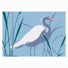 Egret Large Glasses Cloth (2-side) by WaltCurleeArt