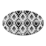 Hand Painted Black Ethnic Pattern Oval Magnet Front