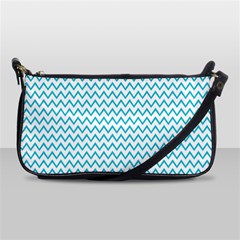 Blue White Chevron Shoulder Clutch Bags by yoursparklingshop