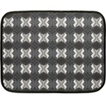 Black White Gray Crosses Double Sided Fleece Blanket (Mini)  35 x27  Blanket Front