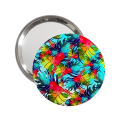 Watercolor Tropical Leaves Pattern 2 25  Handbag Mirrors by TastefulDesigns