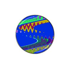 Colorful Wave Blue Abstract Hat Clip Ball Marker by BrightVibesDesign