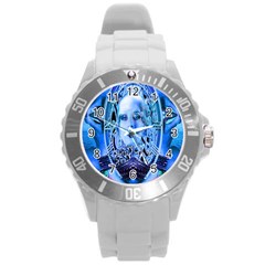 Clockwork Blue Round Plastic Sport Watch (l) by icarusismartdesigns