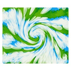 Tie Dye Green Blue Abstract Swirl Double Sided Flano Blanket (small)  by BrightVibesDesign