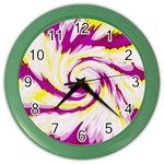 Tie Dye Pink Yellow Abstract Swirl Color Wall Clocks Front